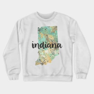 indiana - calligraphy and abstract state outline Crewneck Sweatshirt